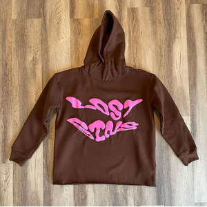 Sweat à capuche zippé pour homme en molleton épais de qualité supérieure, avec logo imprimé en relief personnalisé, style vintage, en coton mélangé. - Product Image 6