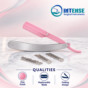 มีดโกนหนวดแบบมืออาชีพ OEM สีดำ พร้อมใบมีดสแตนเลส 100 ชิ้นในกล่อง - Product Image 2