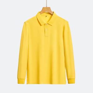 Nouveau T-shirt Polo Homme 2026 en Coton à Manches Longues, Coupe Ample, Motif Uni, Tricoté, Hiver, Col Revers, Spandex - Product Image 3