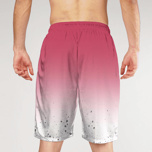 Pantalones Cortos Deportivos de Secado Rápido con Estampado Geométrico para Hombre, con Cordón en la Cintura, Diseño en Negro, Blanco, Rosa y Azul, Logotipo Frontal - Product Image 6