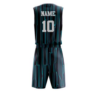 Ensemble de maillots de basket-ball d'hiver réversibles personnalisés pour hommes, sans manches, séchage rapide, respirant, en maille polyester 3D, uniforme avec nom d'équipe - Product Image 2