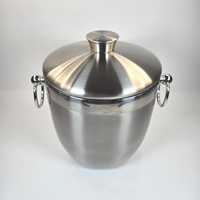 Seau à glace doré avec couvercle en marbre, hautement isolé, compatible lave-vaisselle, personnalisable, pour la décoration de table lors de fêtes à domicile
