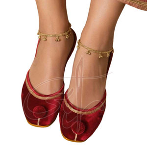 Wholesale Best Quality Private Label Women <b>Khussa</b> New Design Light Weight Soft Velvet Anti-Slippery All Seasons - Product Image 2