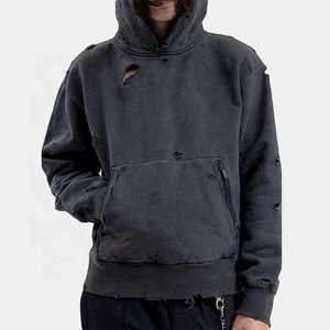 Sweat-shirts à capuche délavés à l'acide, 100 % coton, pour hommes, grandes tailles, épaules tombantes, faible MOQ - Product Image 1