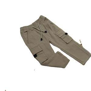 100% coton hommes Cargo pantalons longs Anti-rides travail Style Baggy pantalons de survêtement mi-taille coupe ample couleur lavage froissé techniques - Product Image 4