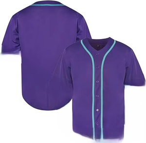 Custom Sublimation Baseball Jersey Men Team Uniform Button <b>Down</b> Sports Shirt Wholesale - Product Image 3