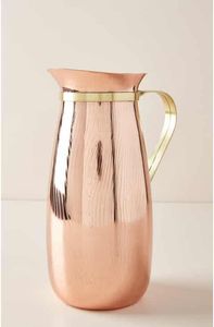 Vintage Copper Pitcher With Hammered Texture And Handle <b>Large</b> Capacity Home Drinkware - Product Image 5