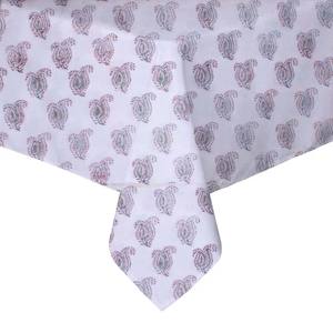 100% coton main bloc impression matériel forme carrée conception florale nappes avec Logo personnalisé - Product Image 1