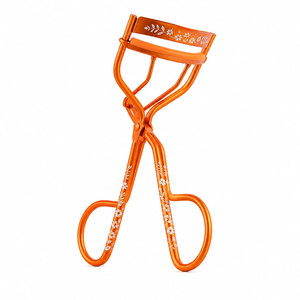 Orange Stainless Steel Eyelash <b>Curler</b> with Floral Design Lightweight Portable Makeup Tool for Easy Use - Product Image 6