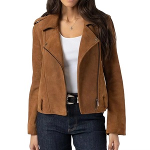 Wholesale Ladies Faux <b>Suede</b> <b>Jacket</b> Trendy Fashion Leather Look Coat Custom Outerwear Manufacturer - Product Image 1