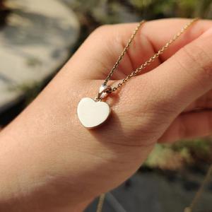 Heart Shape Round Cut Diamond Pave <b>Pendant</b> <b>Solid</b> <b>Gold</b> Heart Necklace Minimalist Diamond Heart Charm Gift for Elegant Women - Product Image 2