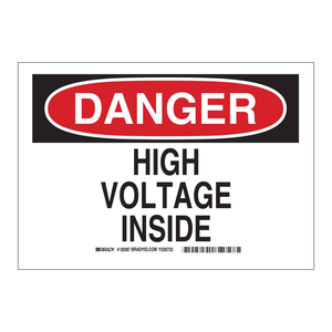 Panneau de signalisation haute tension Brady DANGER, durable, à fixer au mur, pour une utilisation en intérieur et en extérieur - Product Image 1