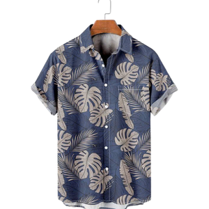 Couple correspondant océan coucher de soleil chemises style plage hawaïenne - Product Image 3