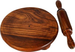Stylish Wooden Rolling Pin And Chakla Belan <b>Set</b> For Kitchen <b>Baking</b> Dough Preparation Accessories Handmade Handicraft - Product Image 6