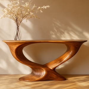 Mueble de Consola de Madera Maciza Rústica Moderna Personalizada, Mesa Estrecha Hecha a Mano para Entrada de Hotel, Apartamento, Comedor, Escuela, Decoración del Hogar - Product Image 4