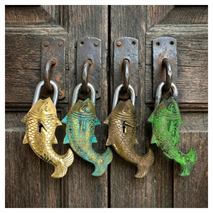 Heavy-Duty Padlock Brass and Steel for Maximum Security Durable Padlock Fish Design with Precision <b>Lock</b> for Reliable Protection - Product Image 1