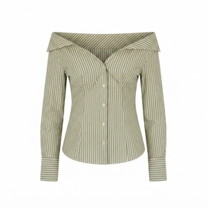 Blusa <span class=keywords><strong>de</strong></span> Mujer con Hombros Descubiertos, Asimétrica, con Abertura Frontal y Manga Acampanada, Elegante, Casual, Moda Urbana, Venta al Por Mayor - Product Image 6