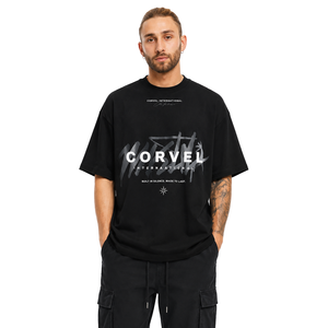 Abstract Brush Graphic <b>men's</b> <b>shirts</b> Custom <b>Men</b>’s Black Casual Tee Bold Center Branding Relaxed Fit OEM Graphic Typography Tshirt - Product Image 1