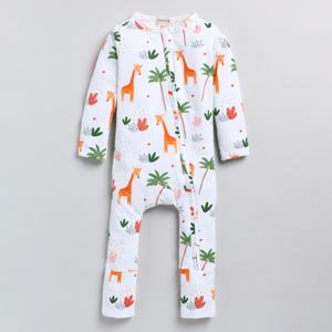 ชุดรอมเปอร์มีซิปพิมพ์ลายยีราฟจากไม้ไผ่อีลาสเทนคุณภาพสูง - Product Image 2