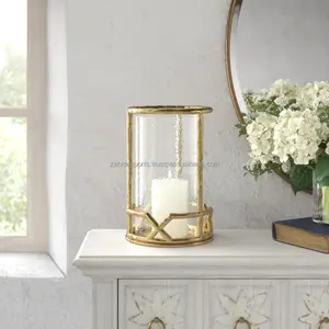 Lanterne contemporaine en métal et bois avec finition bronze patiné pour la décoration de la maison et Noël - Product Image 3