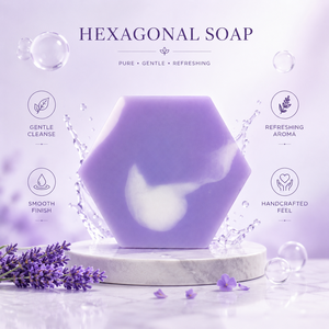 Jabón de Leche de Cabra Herbal Transparente en Forma de Hexágono Personalizado, Juego de Regalo al por Mayor, Jabones Artesanales de Tamaño Regular para Hoteles - Product Image 2
