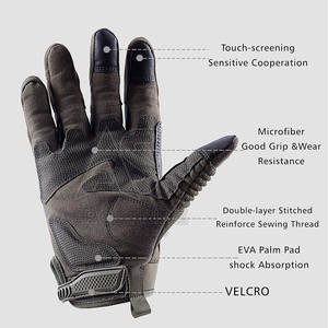 Gants de course en cuir pour l'hiver avec support de paume renforcé, design léger, fermeture antidérapante pour la course et les sports - Product Image 5
