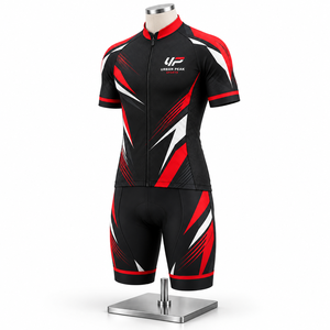 Tenue de cyclisme classique avec maillot et short coordonnés, coutures raffinées et design élégant pour les équipes de cyclisme sur route - Product Image 3