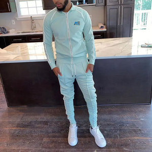 Men's Slim Fit Tracksuit Set Custom Sportswear <b>Zip</b> <b>Up</b> <b>Jacket</b> Jogger Pants Reflective Piping Athletic Training Wear OEM Wholesale - Product Image 5