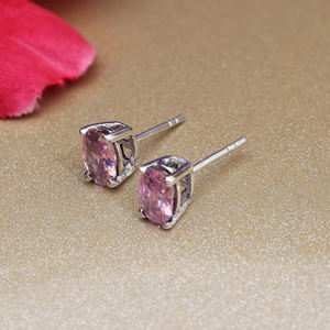 Pendientes de Zafiro Rosa Rajasthani, Joyería de Plata de Ley 925 para Mujeres y Niñas, para Usar en Bodas y Fiestas - Product Image 4