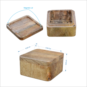 Boîte à épices en bois et plastique Ripple avec couvercle magnétique, idéale pour le sel et les condiments, outil de table indispensable - Product Image 4