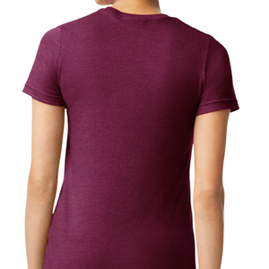 Camiseta de Algodón Color Granate para Mujer, Cuello Redondo, Manga Corta, Lisa, Suave, Transpirable, Básica, Ligera y Cómoda para el Verano - Product Image 6