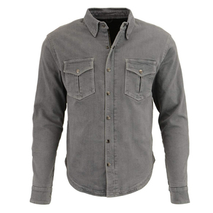 <b>Men's</b> Full Sleeve Washed Cotton Motorcycle <b>Shirt</b> With Two Chest Pockets Button Down Style All Seasons Wear - Product Image 2