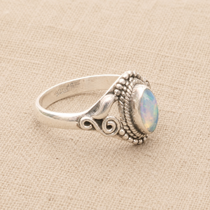 925 Sterling Silver Pear <b>Opal</b> <b>Ring</b> Rose <b>Gold</b> Plated Boho Vintage Handmade Statement Gemstone Jewelry Women - Product Image 5