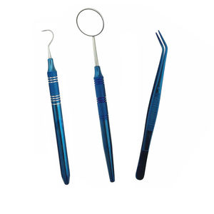 ชุดตรวจสุขภาพฟัน สแตนเลสสตีล พร้อมกระจก แหนบ และเครื่องมือวัด - Product Image 1