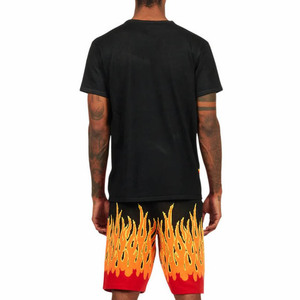 Ensemble T-shirt et short pour homme, vêtements de détente d'été en deux pièces pour la maison, la salle de sport, les entraînements, tenue décontractée - Product Image 2