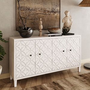 Accent Wooden 4-Door <b>Sideboard</b> Buffet Server Cabinet for Living Room Entryway Hallway or Office <b>Storage</b> - Product Image 2