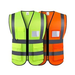 Logo personnalisable réflecteur haute visibilité poches de travail de construction gilet de sécurité réfléchissant