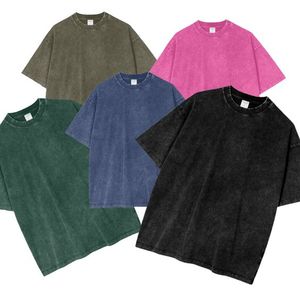 T-shirt basique noir en polyester tricoté pour homme, 220 grammes, col oversize, manches courtes, coupe ample, style streetwear décontracté, anti-rétrécissement, devant - Product Image 5