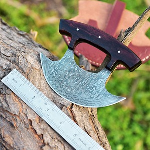 Hacha Ulu de Una Mano Sharp Edge Master, Madera de Palisandro, DIY OEM/ODM, Cuchilla de Acero de Damasco Personalizable, Cortador de Pizza de 6 Pulgadas - Product Image 4