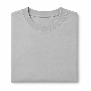 OEM ODM Custom Light <b>Grey</b> <b>T</b> <b>Shirt</b> Premium Cotton Oversized Fit Round Neck Short Sleeve Blank Clothing High Quality Solid Color - Product Image 6