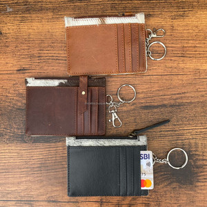 Nouveau porte-monnaie et porte-cartes en cuir de vachette véritable fait à la main personnalisé mini porte-cartes en cuir véritable de luxe avec porte-clés - Product Image 6