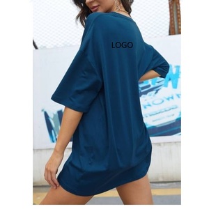 เสื้อยืดโอเวอร์ไซส์สีม่วงลาเวนเดอร์ คอกลม ทรงหลวม แขนสั้น สีพื้น พิมพ์ลายโลโก้ สวมใส่สบายๆ สำหรับฤดูใบไม้ผลิและฤดูร้อน ผ้าเจอร์ซีย์ - Product Image 4