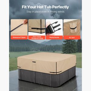 Copertura per Vasca Idromassaggio da Esterno 85 X 85 X 20 Pollici, Impermeabile e Resistente alle Intemperie, in Tessuto Oxford 600D Resistente, Protezione Prioritaria per la Sicurezza - Product Image 5