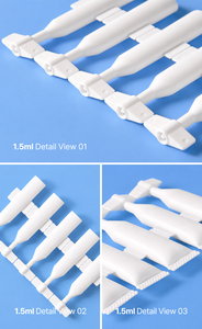 Contenant de distribution en plastique blanc à 5 compartiments connectés, 1,5 ml, emballage multi-compartiments avec bouchon à vis pour crème pour les yeux et huile essentielle - Product Image 5