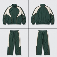 Ensemble de survêtement imperméable et coupe-vent écologique pour adultes, vierge, pour impression et broderie personnalisées, vente en gros