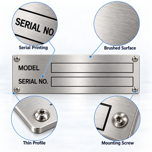 Placa de Identificación de Aluminio Grabada, Etiqueta Metálica Personalizada para Maquinaria y Equipos, Logotipo de Identificación, Proveedor OEM - Product Image 5
