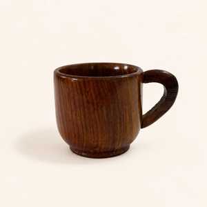 Eco Friendly Natural Solid Wood <b>Tea</b> <b>Cup</b> Set <b>Large</b> Handle Wooden Coffee Mug With Spoon For Kitchen Drinkware - Product Image 3