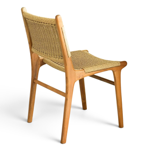 Japandi Scandinavian Teak Wood Patio <b>Chair</b> Minimalist Rope Outdoor Dining <b>Chairs</b> Solid Wooden <b>Garden</b> <b>Chair</b> for Restaurant Hotel - Product Image 5