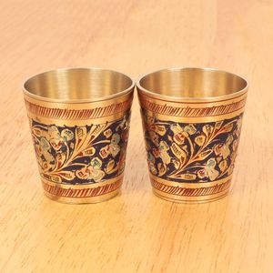 Vaso Étnico de Latón Hecho a Mano con Grabado Detallado, Estilo Vintage, para Decoración del Hogar, Cocina, Regalo o Uso Diario - Product Image 2