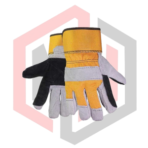 Gants de travail en cuir renforcé jaune, gris, noir MH EXPORT IMPORT MEI-LWG-174, pour la lutte contre l'incendie, sans silicone, respirants - Product Image 3